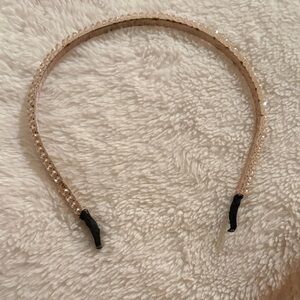 Elegant Tan Headband with Crystal Accents